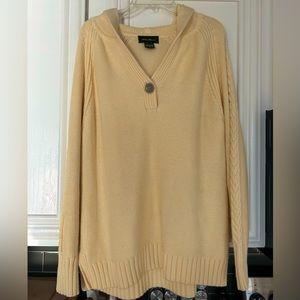 Eddie Bauer women’s yellow knit hooded sweater